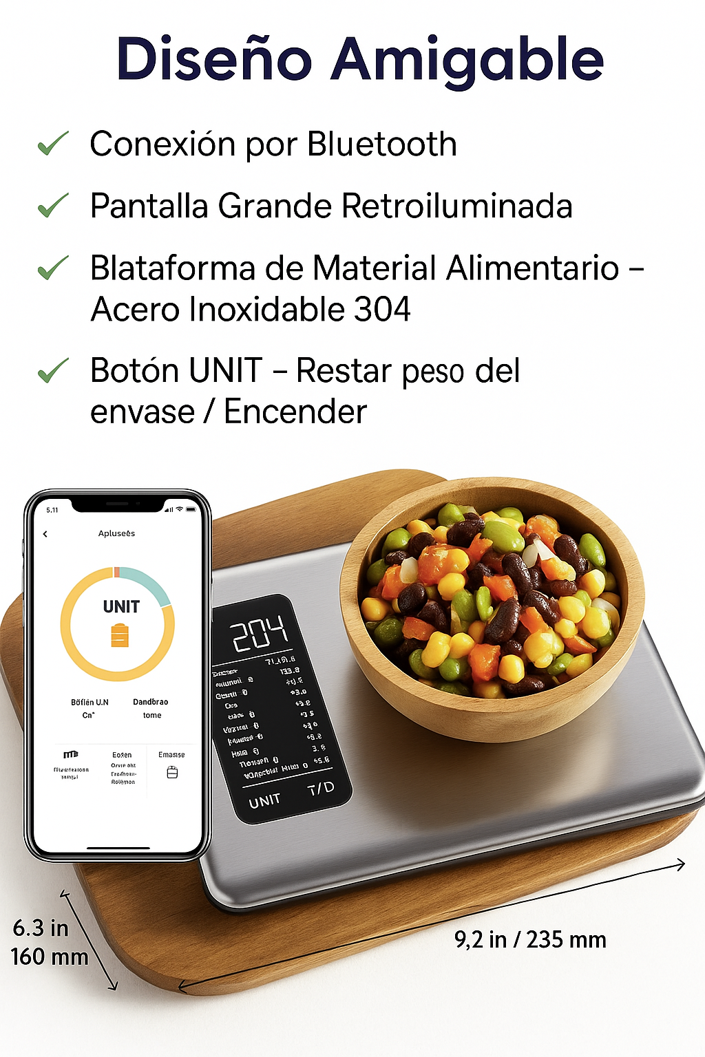 Balanza digital profesional con app | Pague al recibir envio en 48h